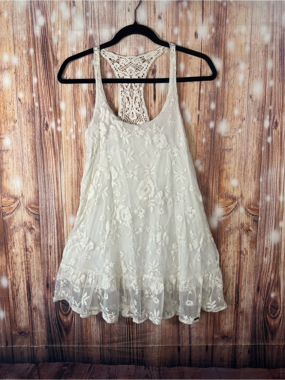 Y2K Hollister Delicate Lace Ivory Women's Tank Dress Size XS